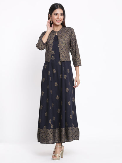 Rayon Printed Anarkali Gown