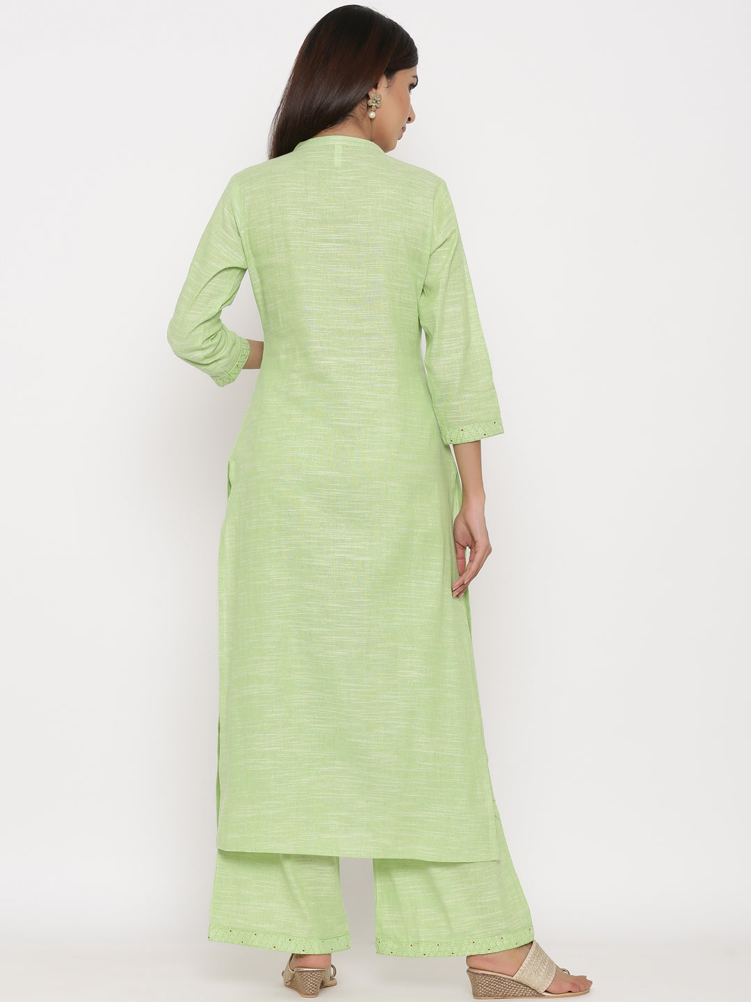 Cotton Printed Straight Kurta Palazzo Set