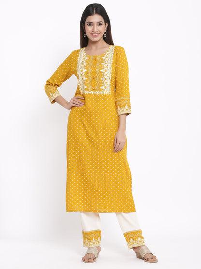 Rayon Printed Straight Kurta Palazzo Set