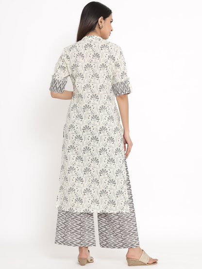 Cotton Printed Straight Kurta Palazzo Set