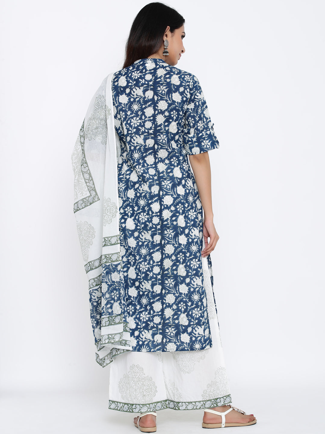 Cotton Printed Straight Kurta Palazzo Dupatta