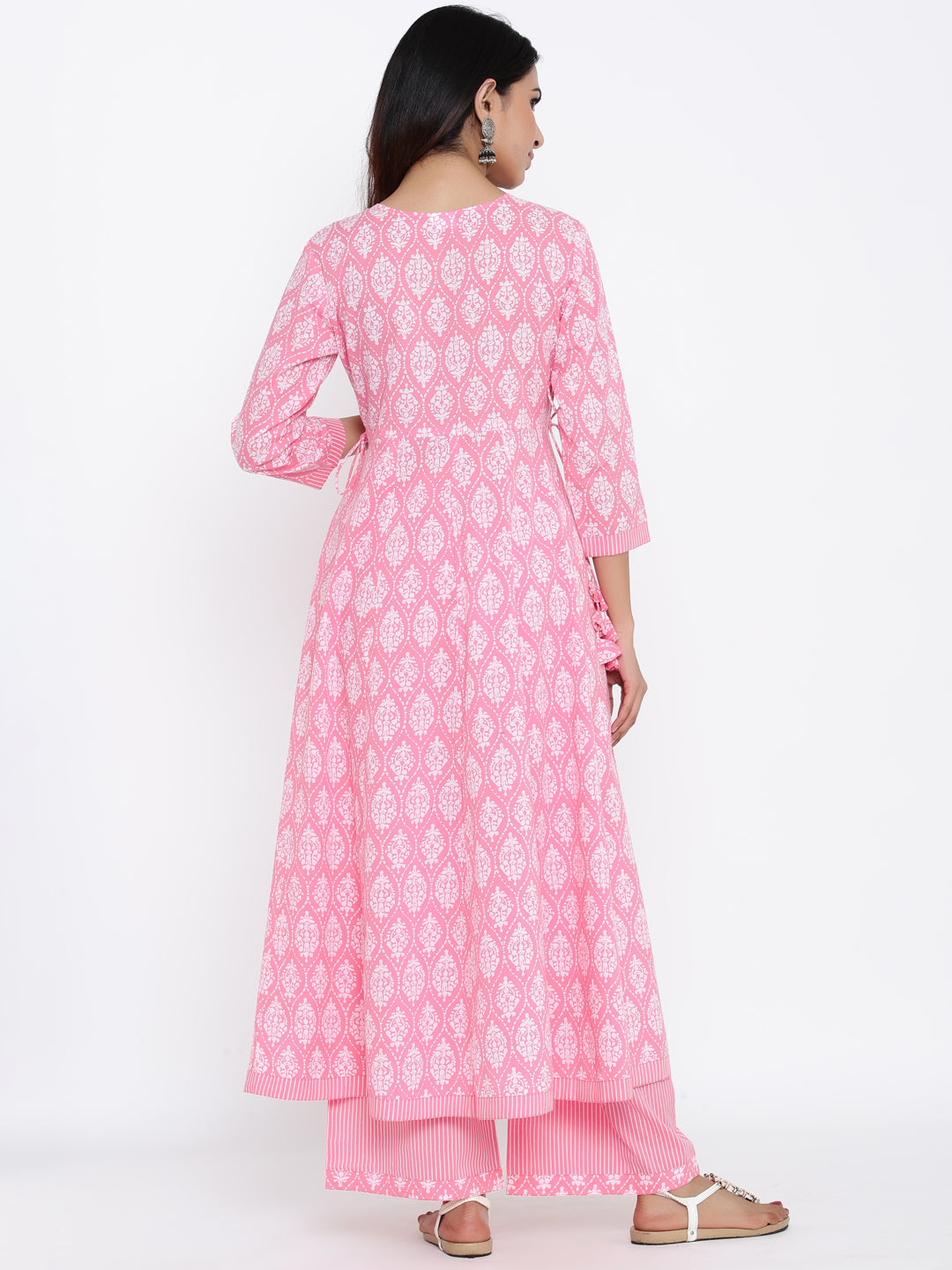 Cotton Printed Flared Kurta Palazzo Dupatta