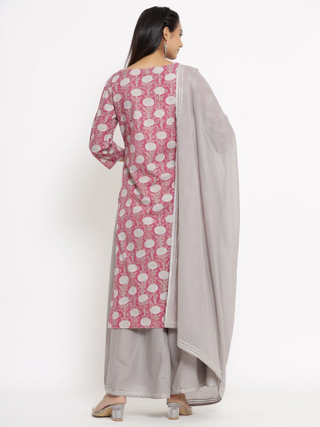 Cotton Printed Regular Kurta Sharara Dupatta