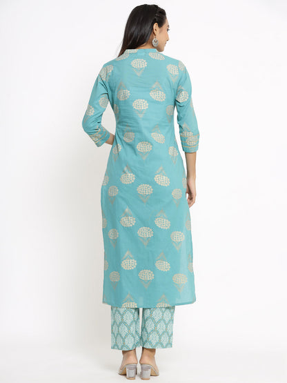 Rayon Printed Regular Kurta Pant Set