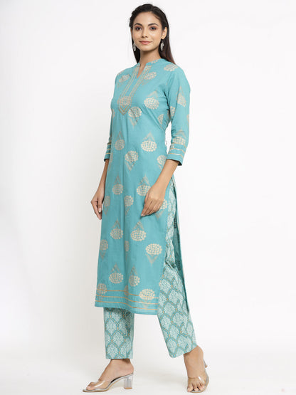 Rayon Printed Regular Kurta Pant Set