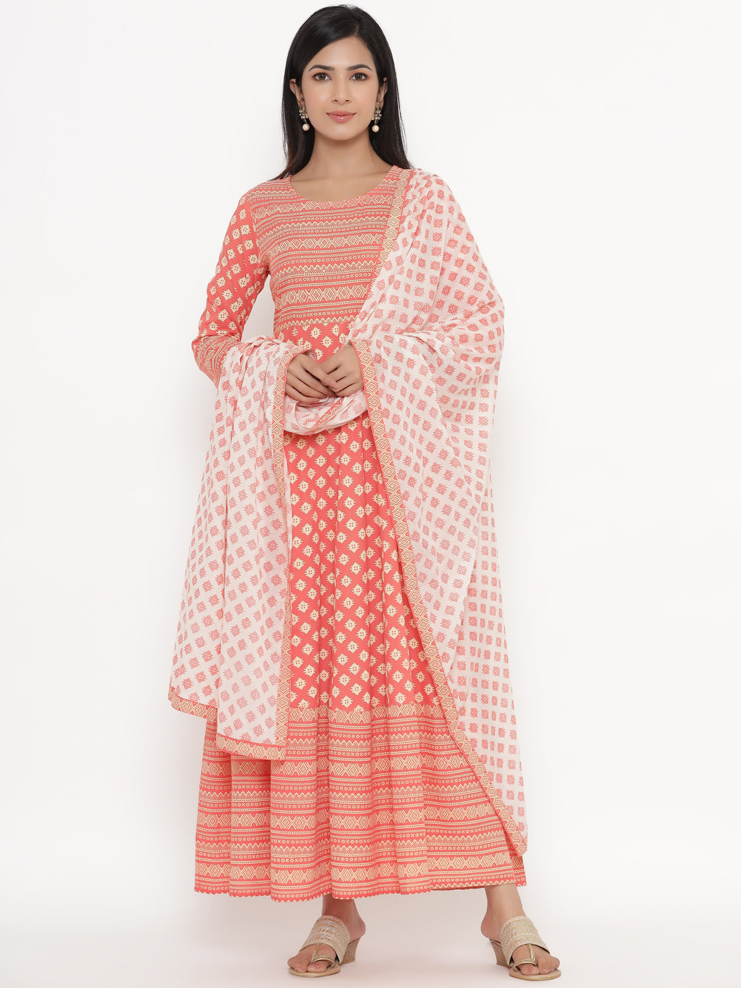 Rayon Printed Regular Kurta With Dupatta