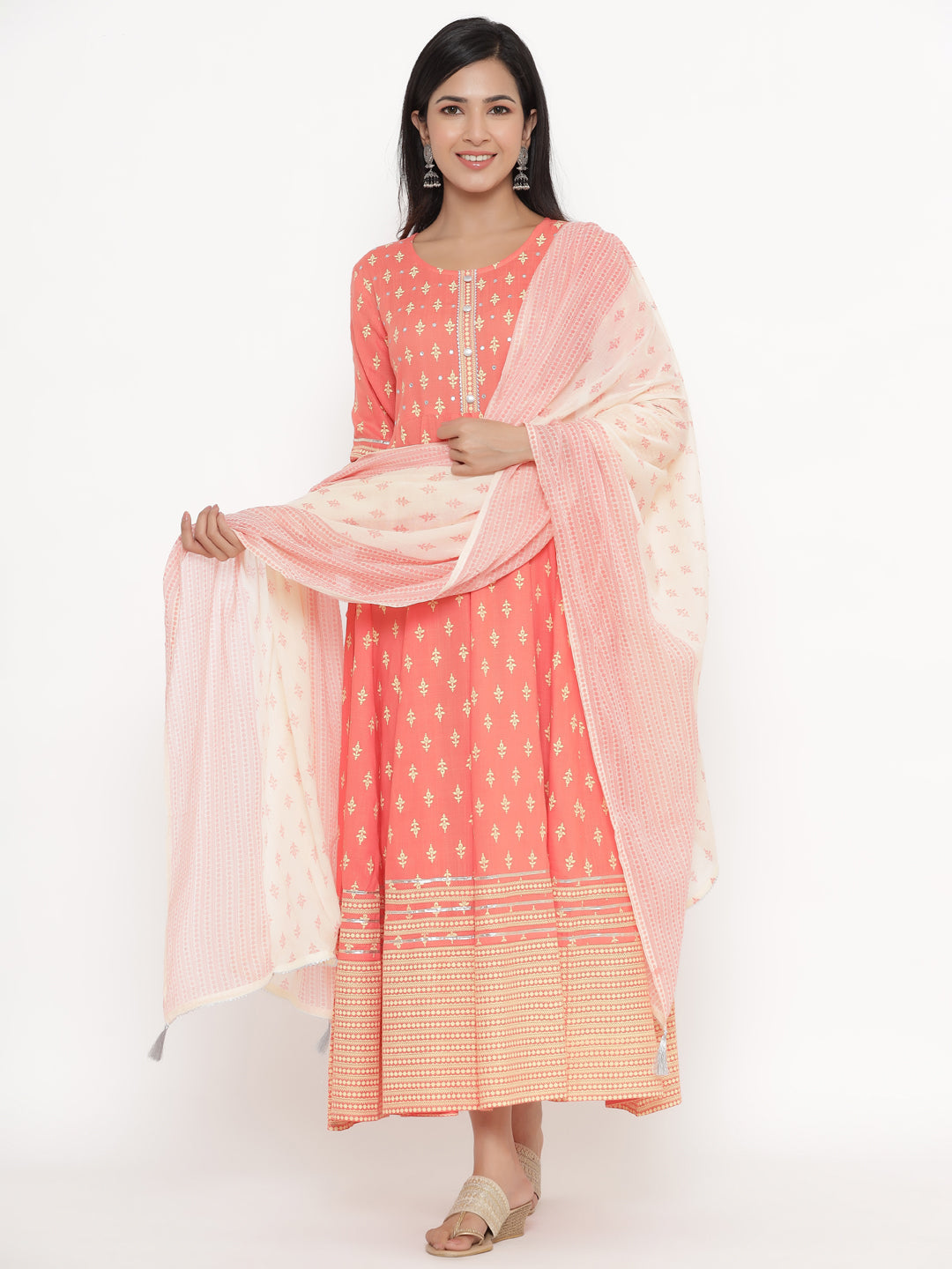 Rayon Printed Regular Kurta With Dupatta