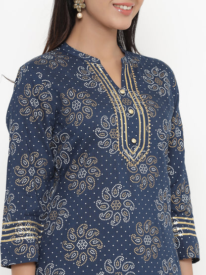 Rayon Printed Regular Kurta Palazzo Set