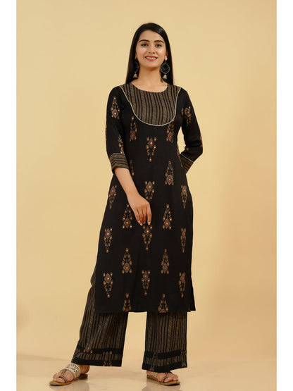 Rayon Foil Printed Straight Kurta Set (Multicolour)