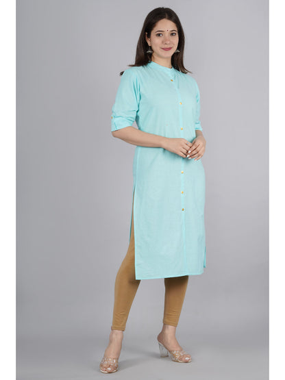 Cotton Solid Straight Kurta