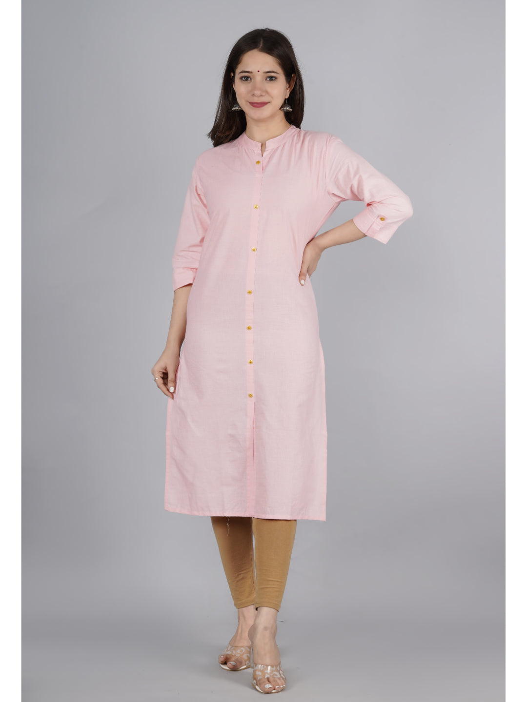 Cotton Solid Straight Kurta