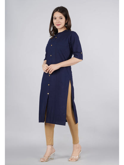 Cotton Solid Straight Kurta