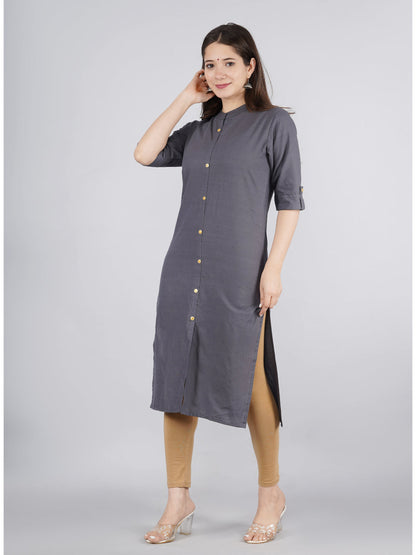 Cotton Solid Straight Kurta