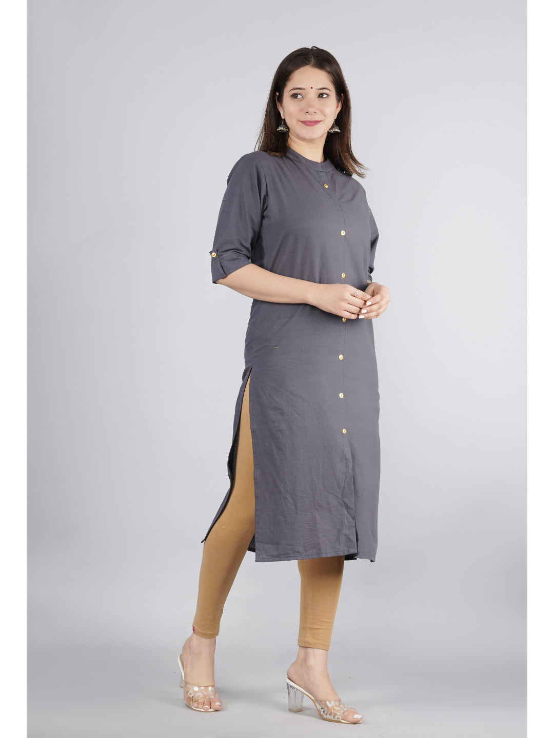 Cotton Solid Straight Kurta