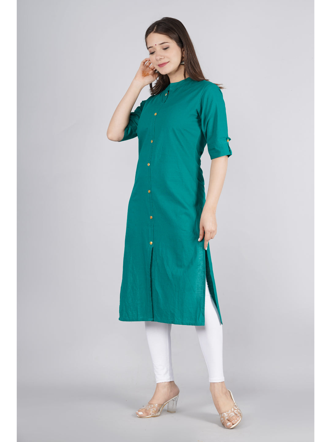 Cotton Solid Straight Kurta