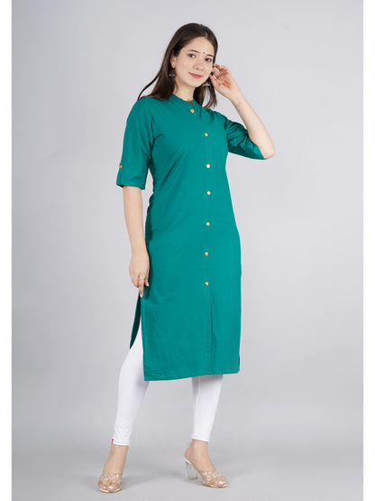 Cotton Solid Straight Kurta