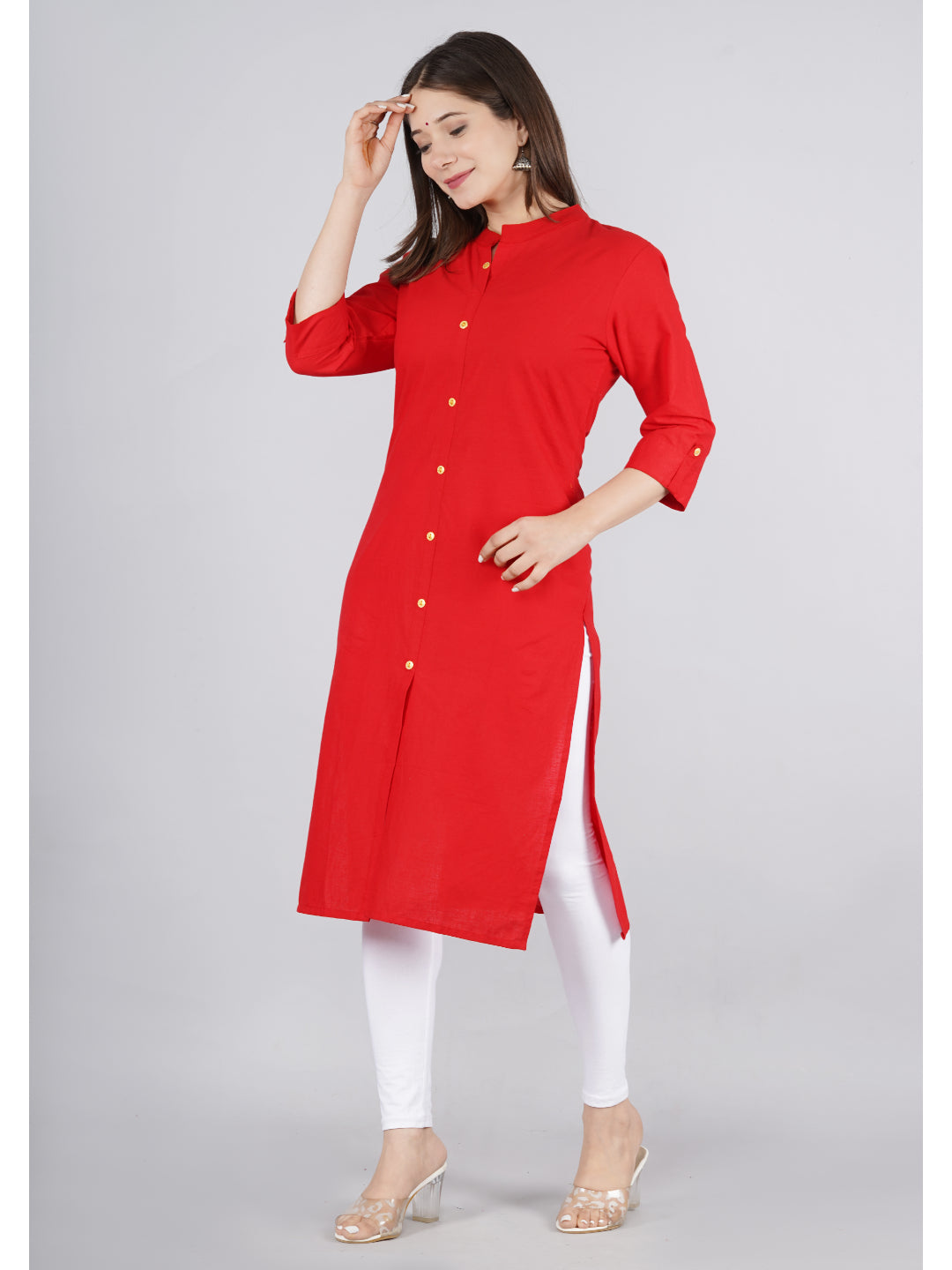 Cotton Solid Straight Kurta