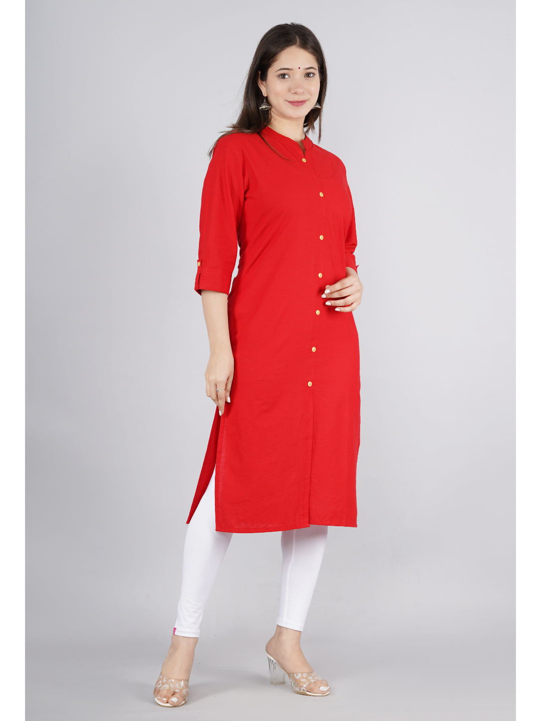 Cotton Solid Straight Kurta