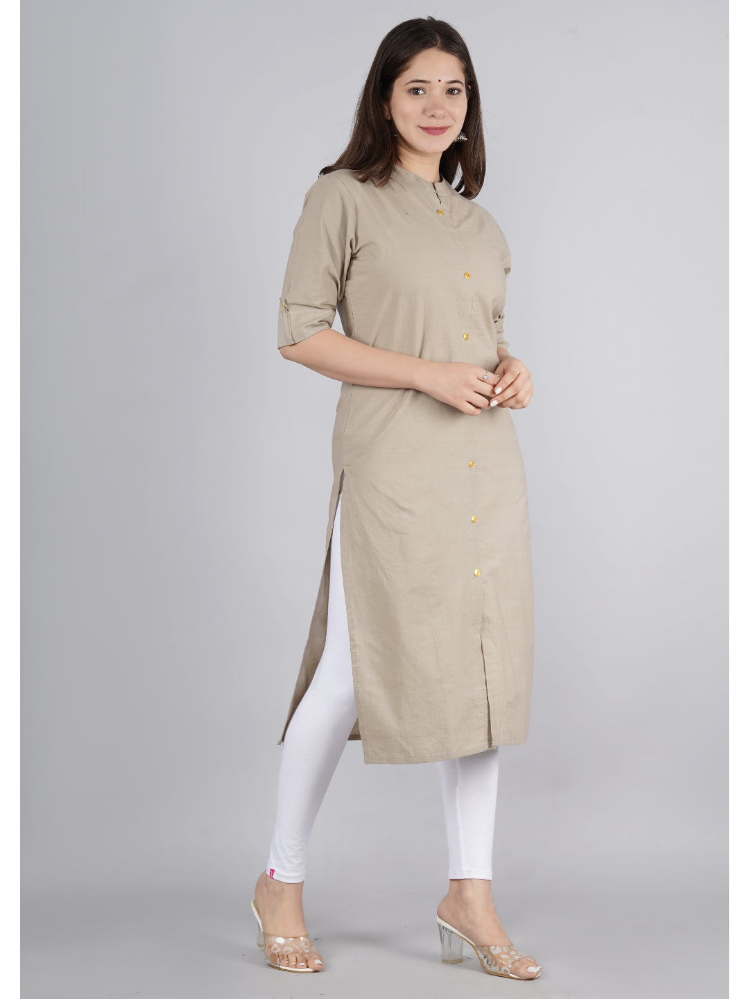 Cotton Solid Straight Kurta