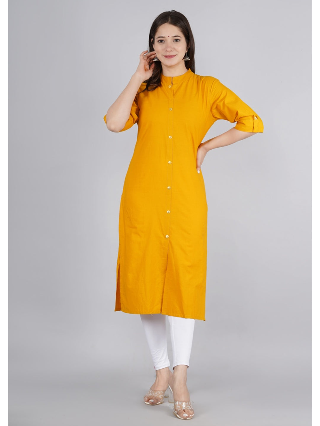 Cotton Solid Straight Kurta