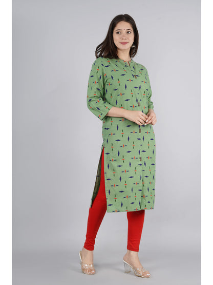 Cotton Printed Straight Kurta