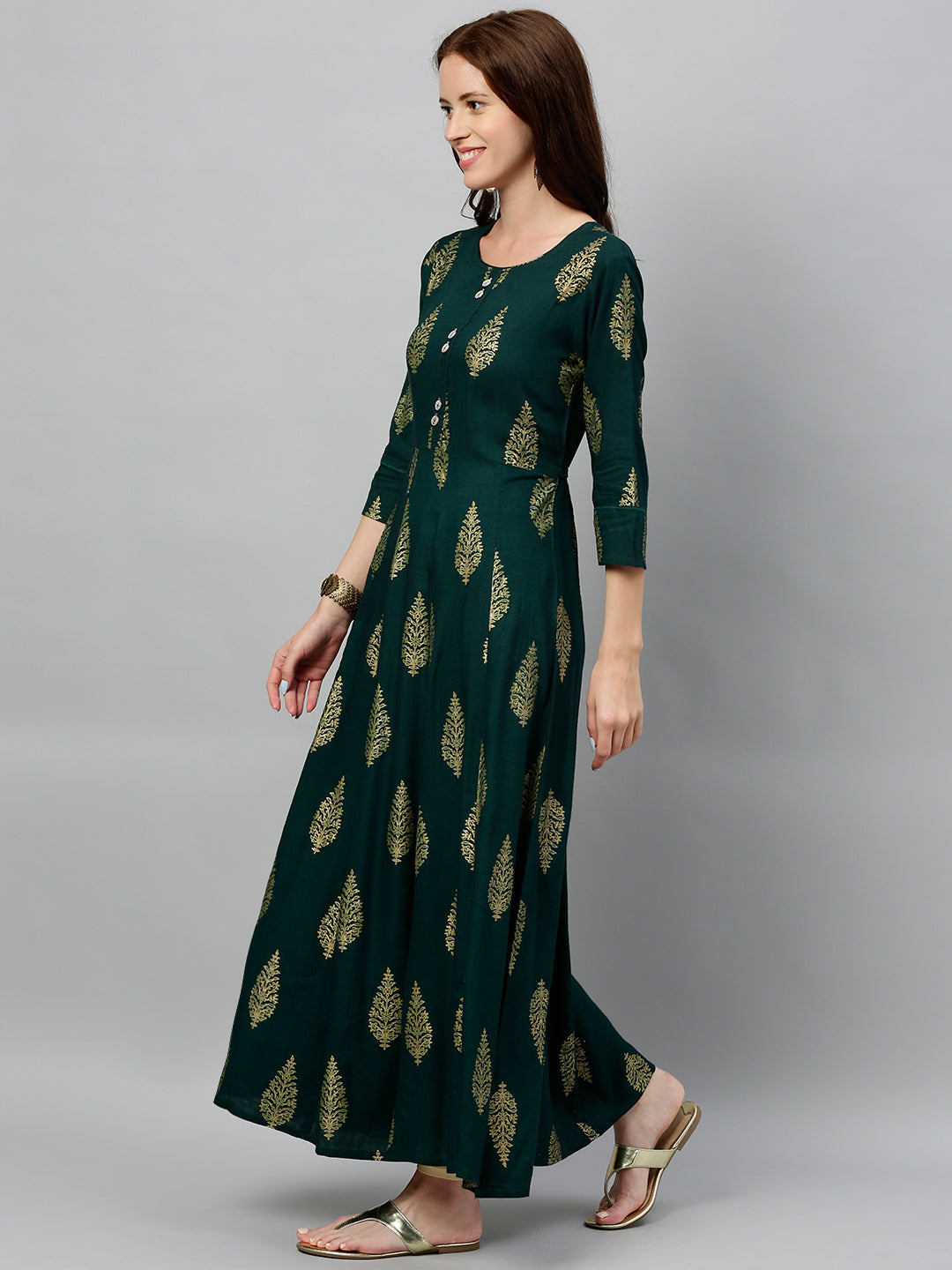 Rayon Buta Print Anarkali Kurta