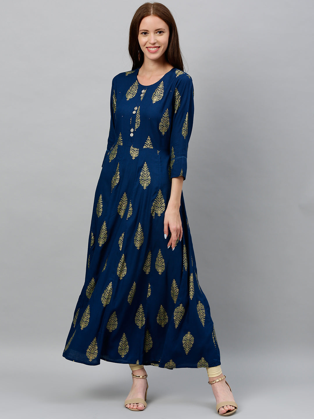 Rayon Buta Print Anarkali Kurta