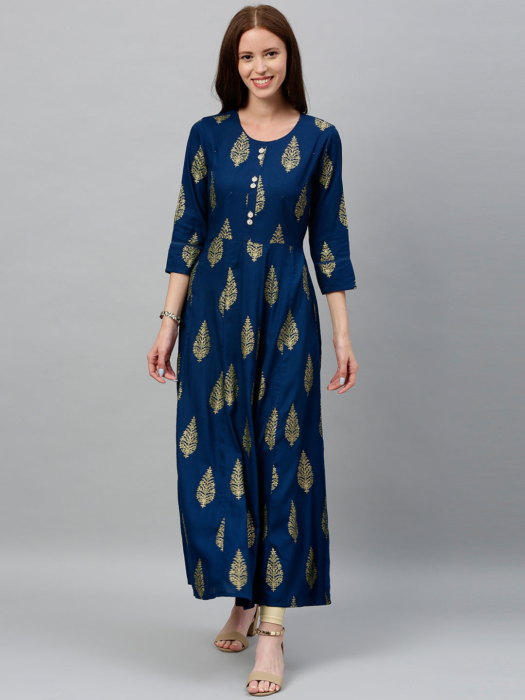 Rayon Buta Print Anarkali Kurta