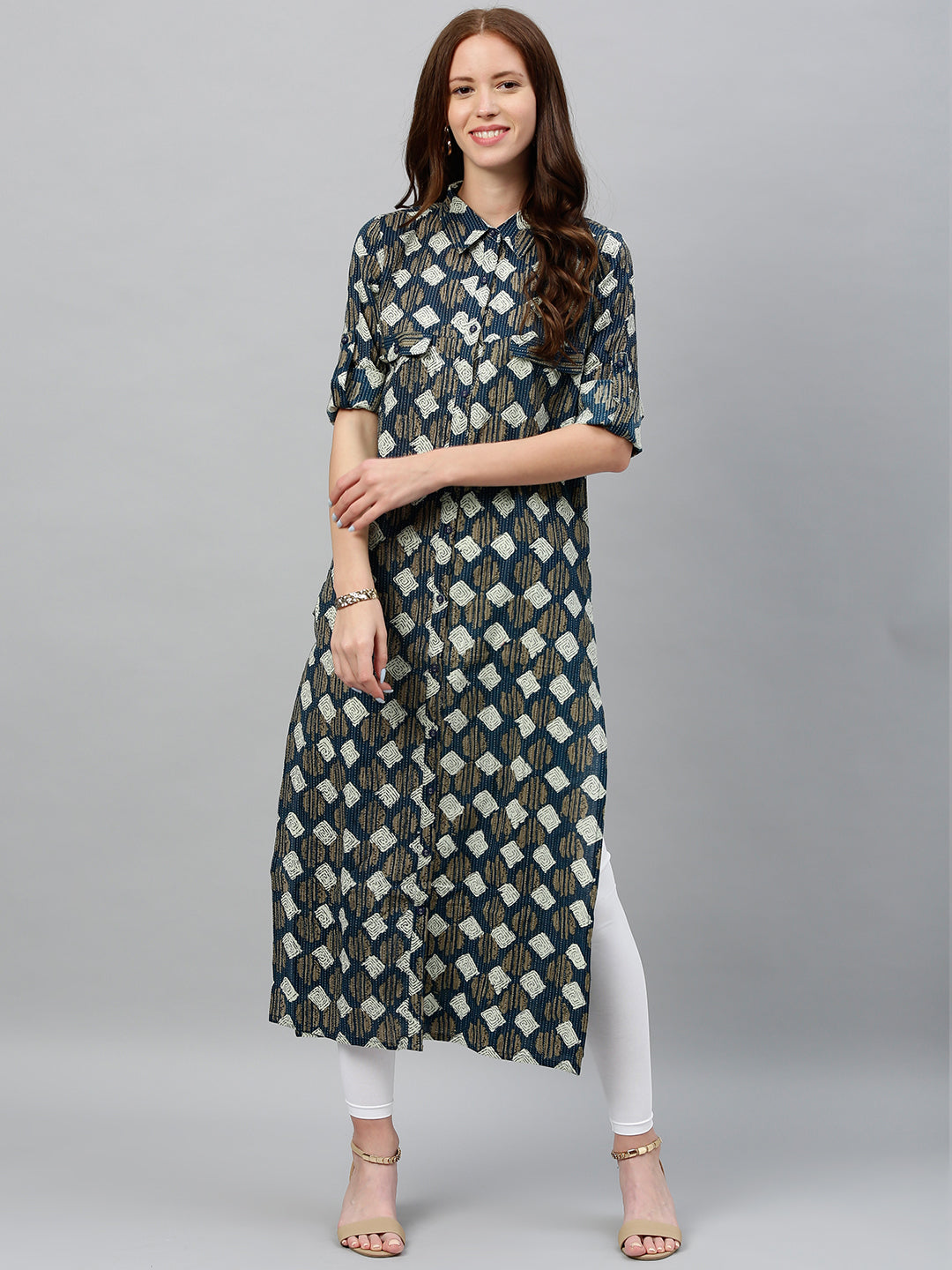 Cotton Printed A-Line Kurta