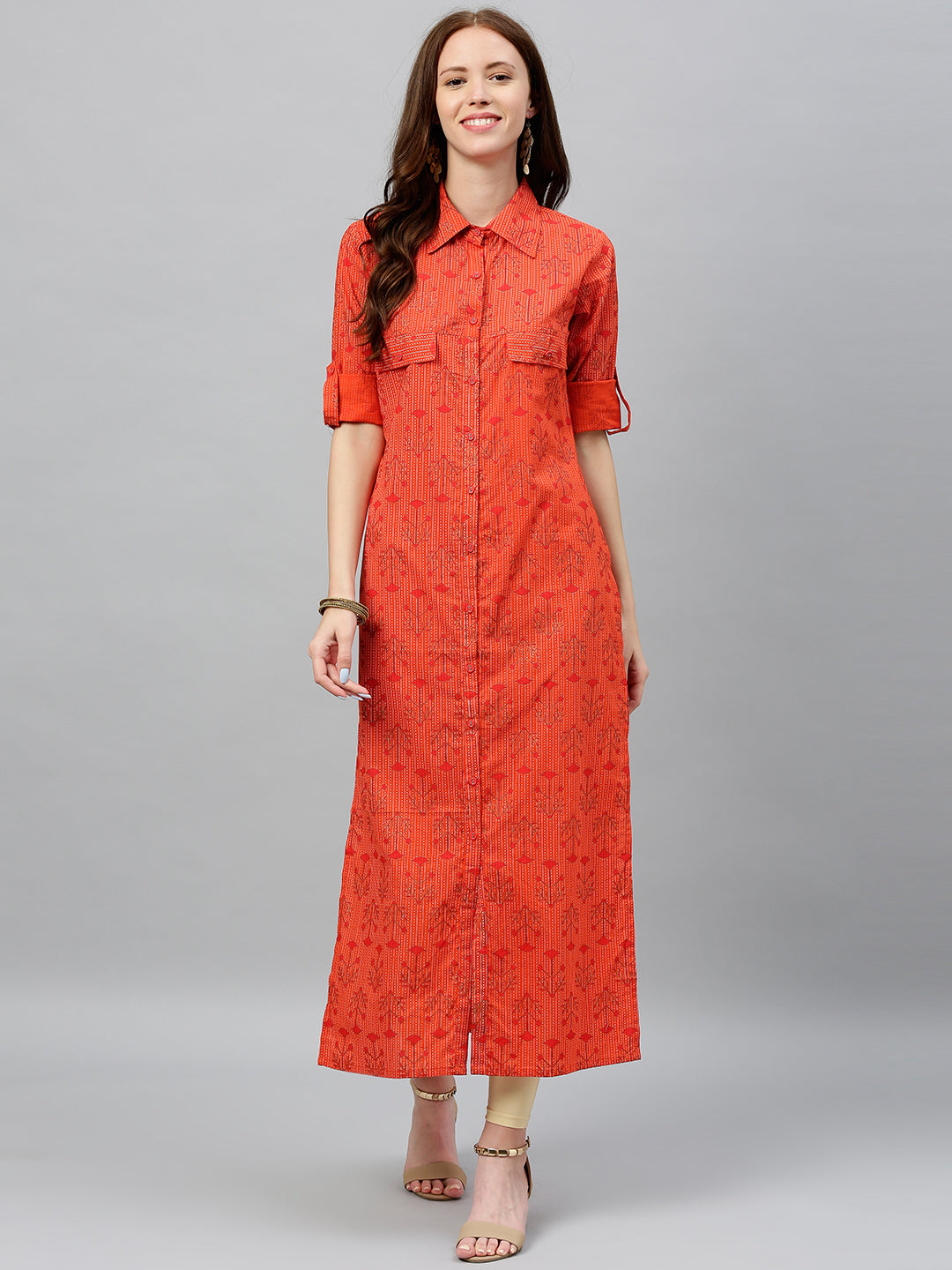 Cotton Printed A-Line Kurta