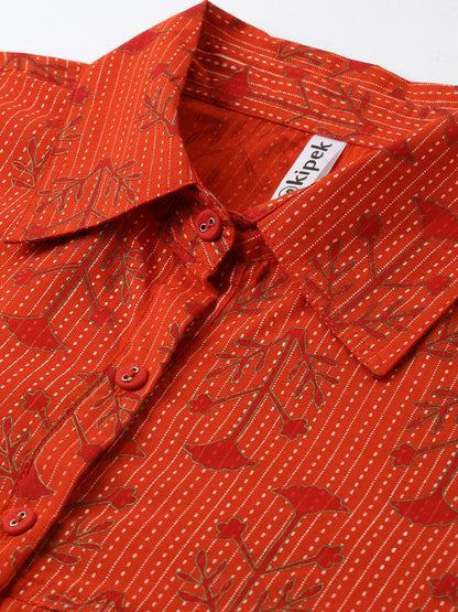 Cotton Printed A-Line Kurta