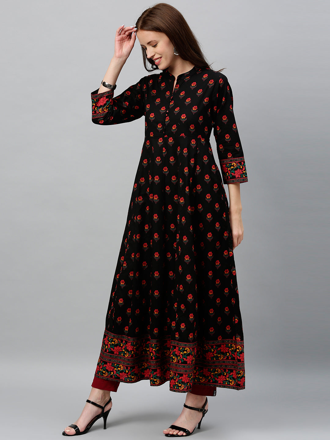 Cotton Buta Print Anarkali Kurta