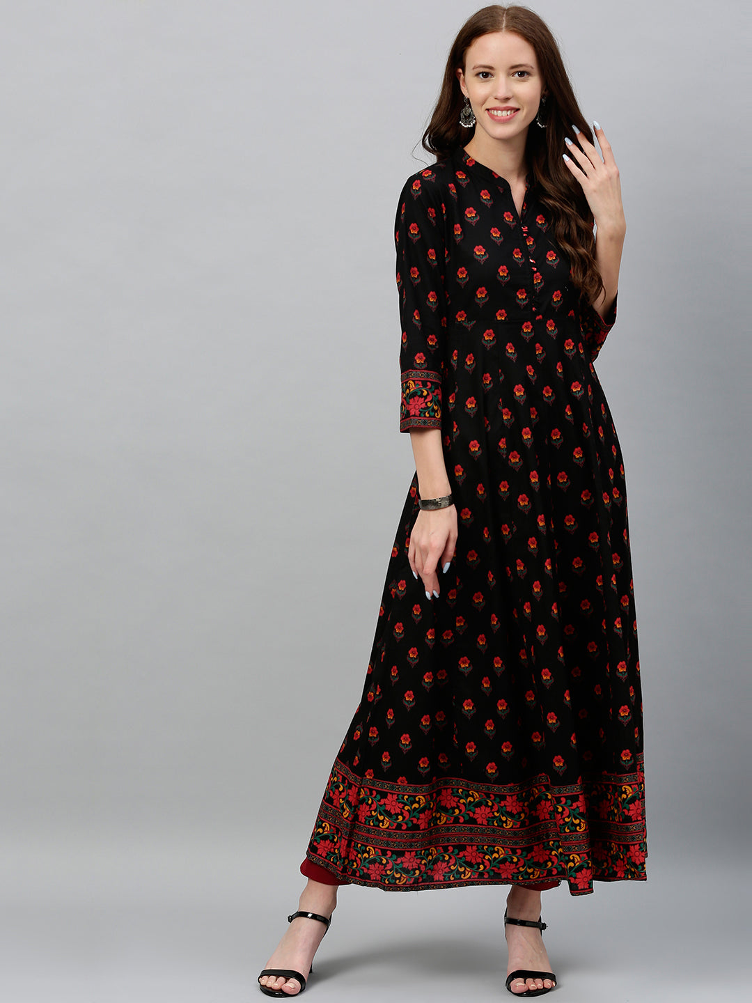 Cotton Buta Print Anarkali Kurta