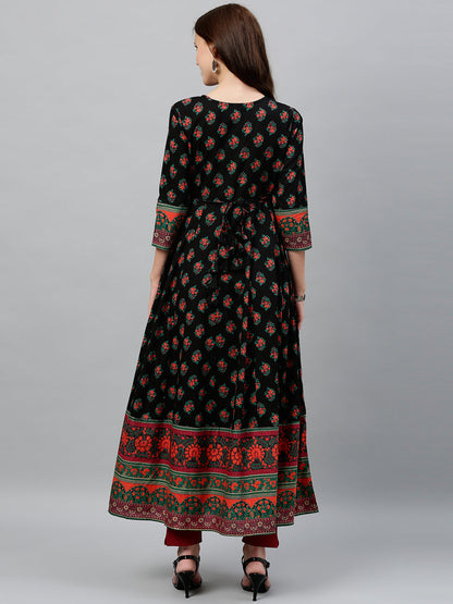 Cotton Floral Print Anarkali Kurta