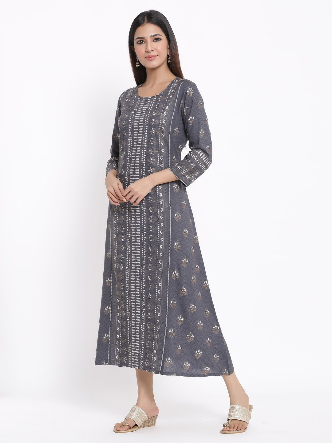 Rayon Printed A-Line Kurta