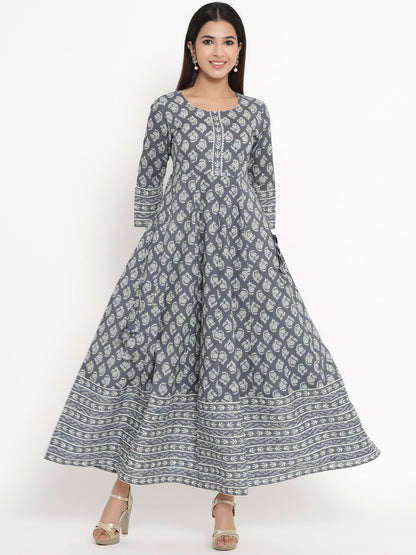 Cotton Block Print Anarkali Kurta