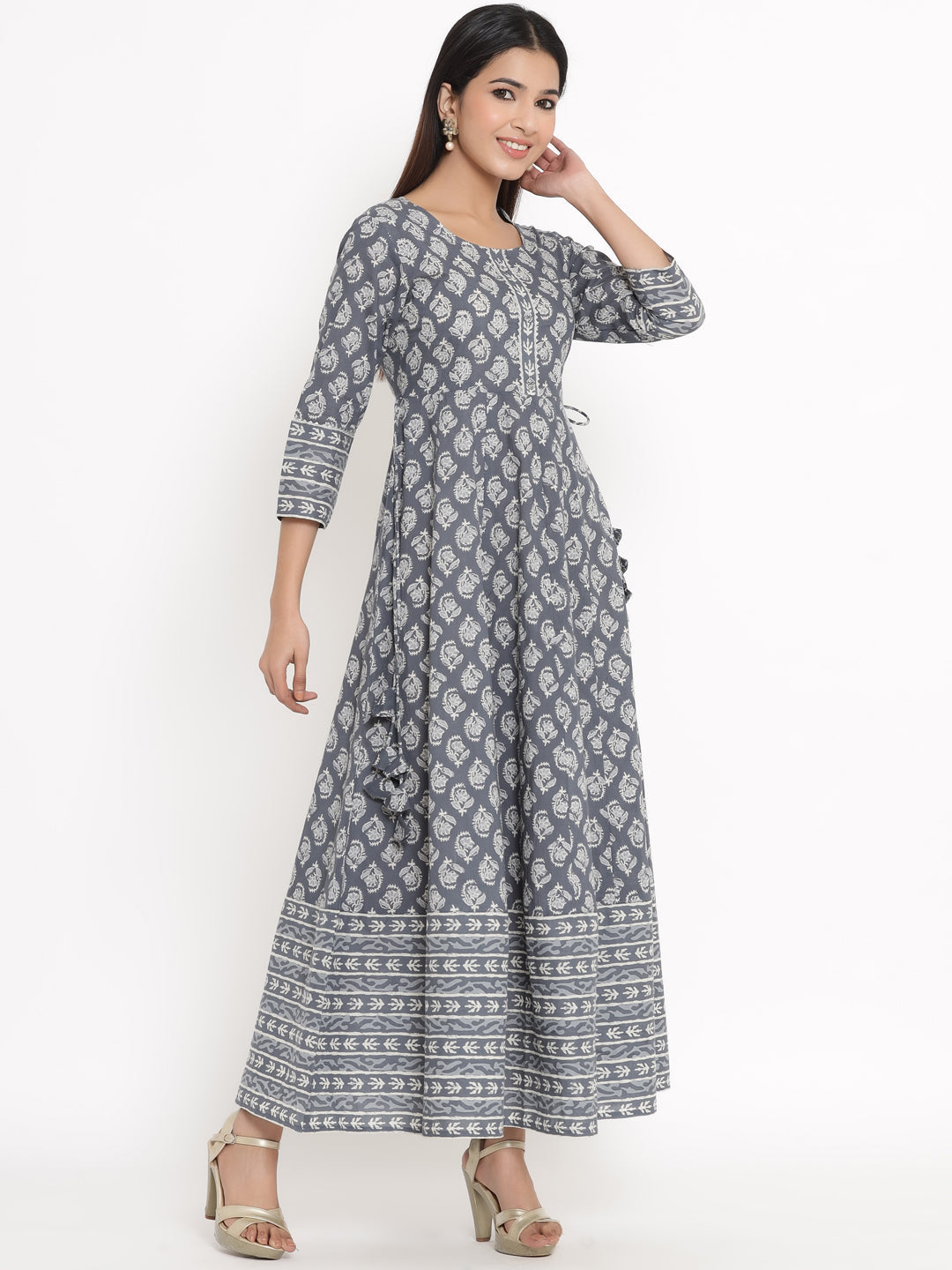 Cotton Block Print Anarkali Kurta