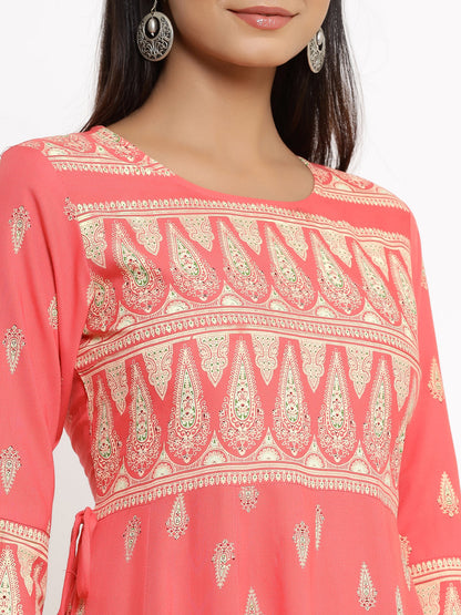 Rayon Printed Anarkali Kurta