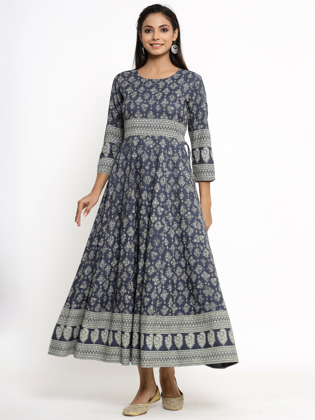 Rayon Floral Print Anarkali Kurta