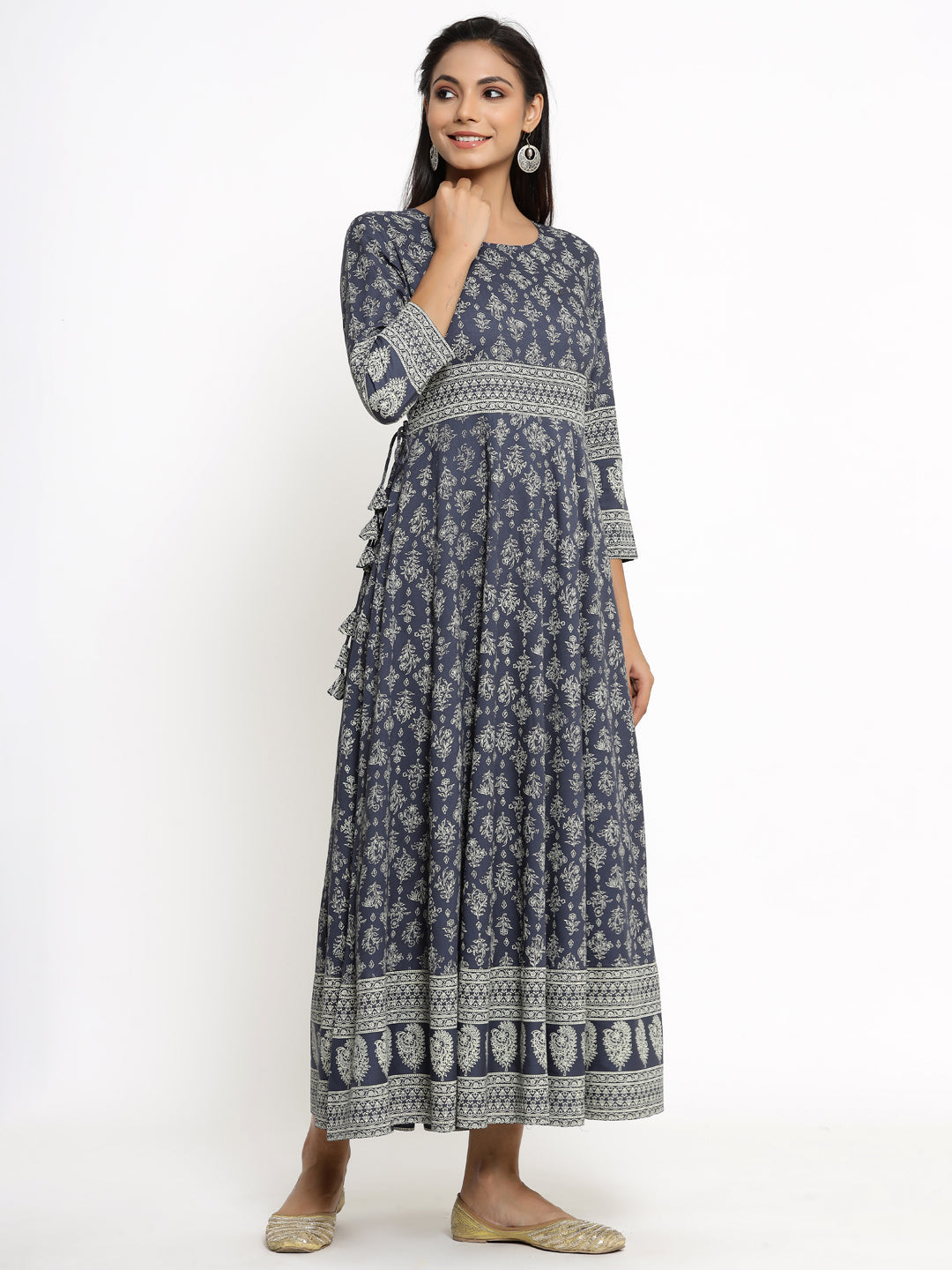 Rayon Floral Print Anarkali Kurta