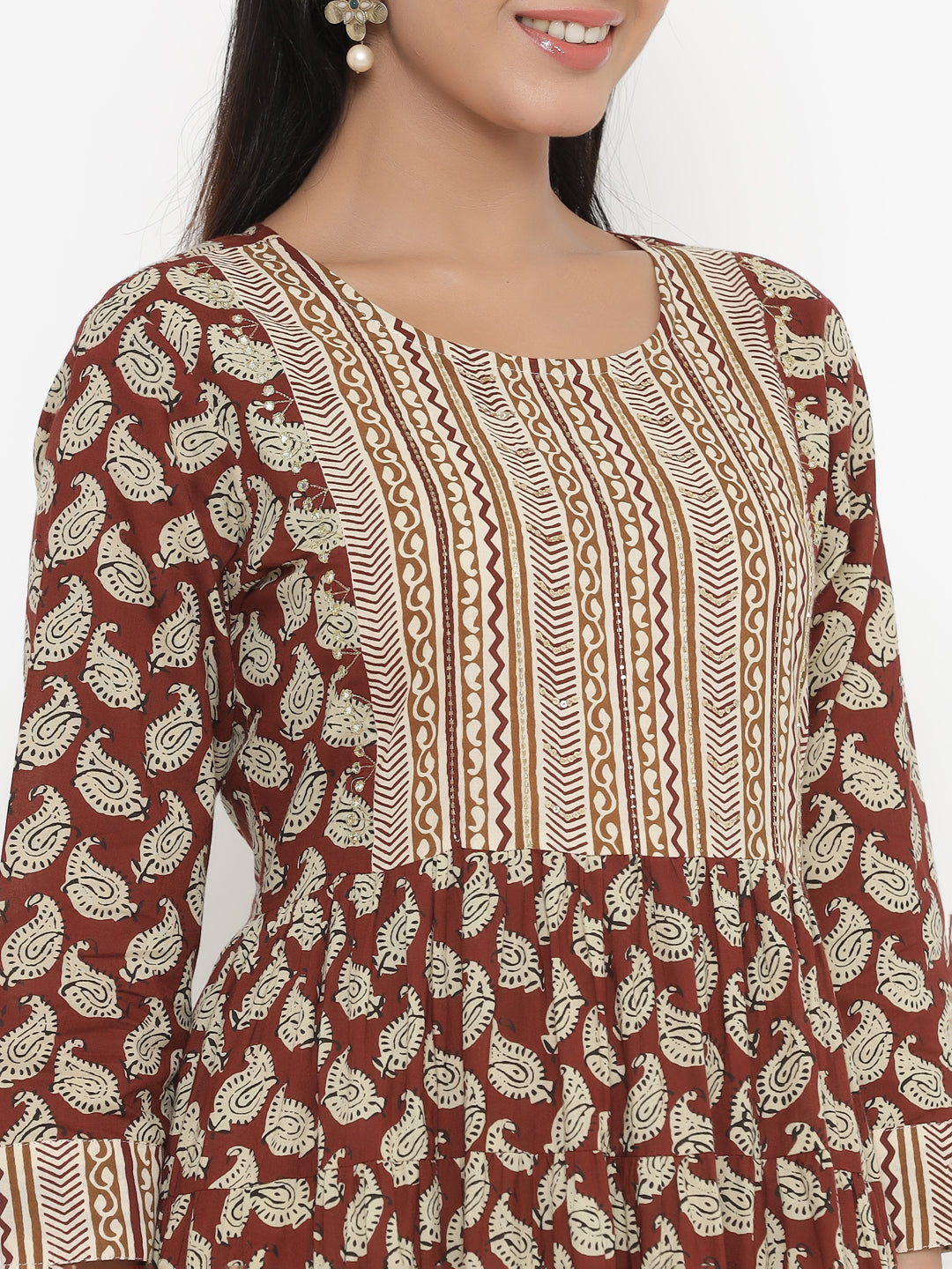 Cotton Buta Print Regular Kurta