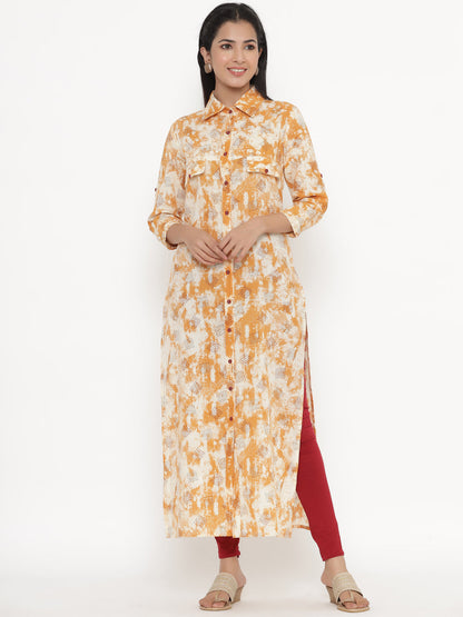 Cotton Printed A-Line Kurta