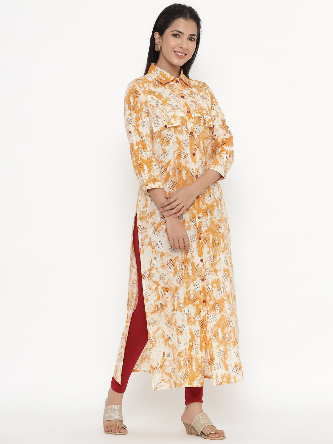 Cotton Printed A-Line Kurta