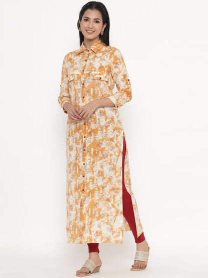 Cotton Printed A-Line Kurta