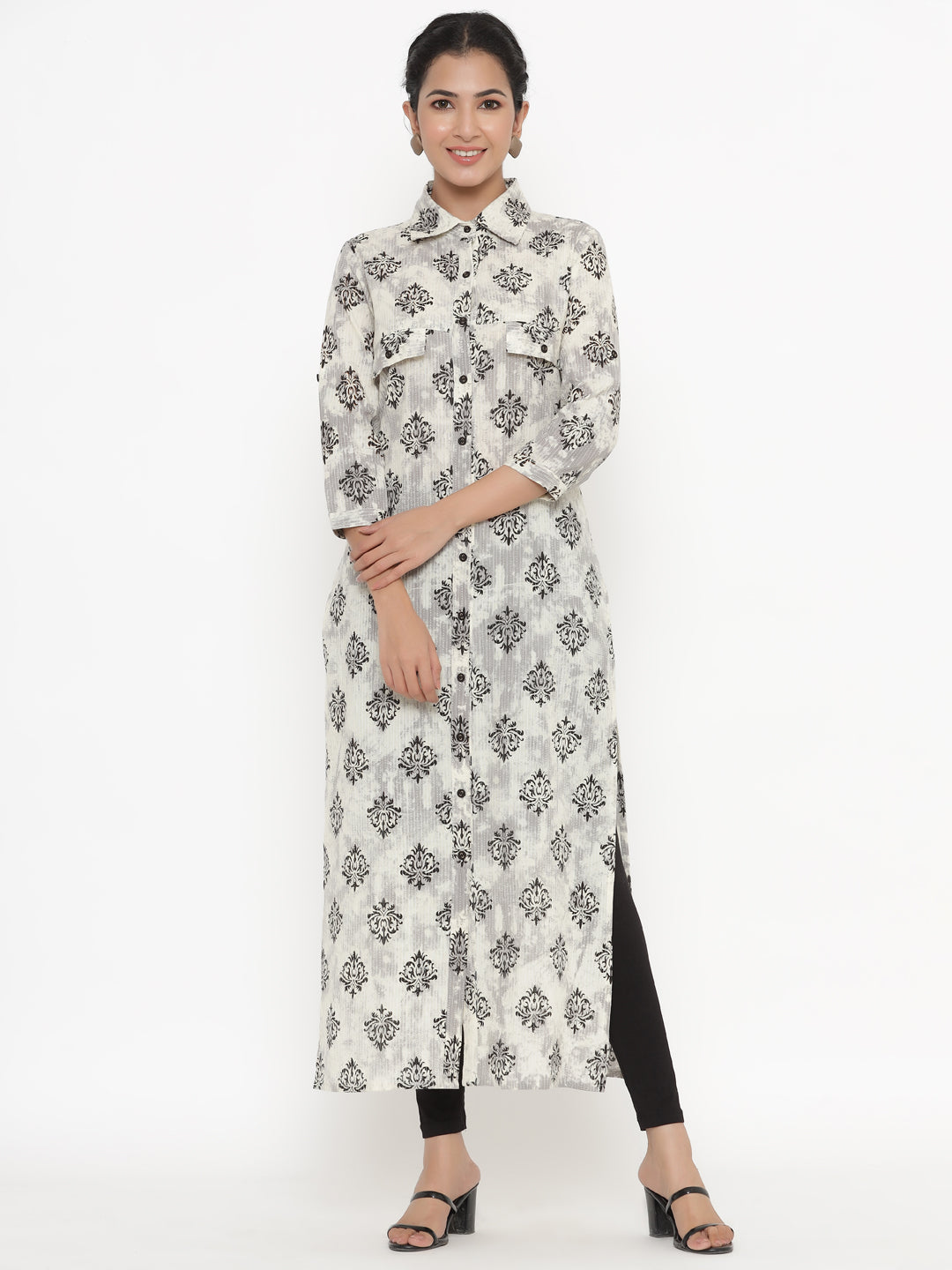 Cotton Printed A-Line Kurta