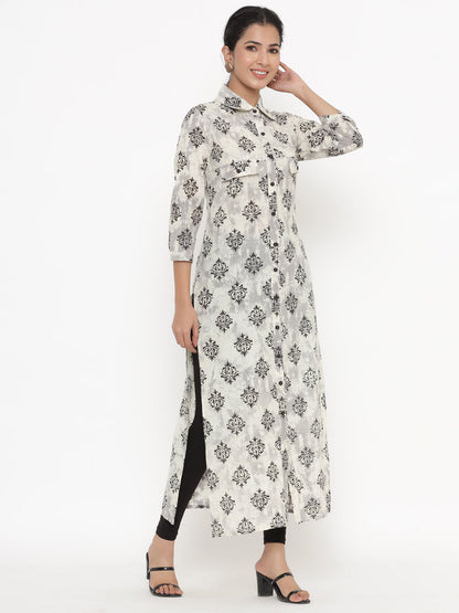 Cotton Printed A-Line Kurta