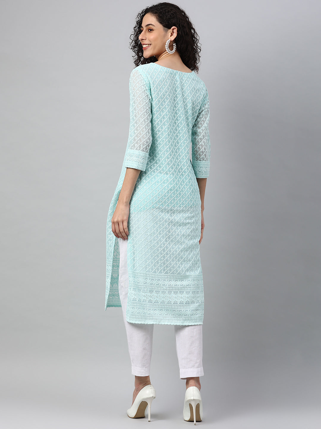 Rayon Embroidery Straight Kurta