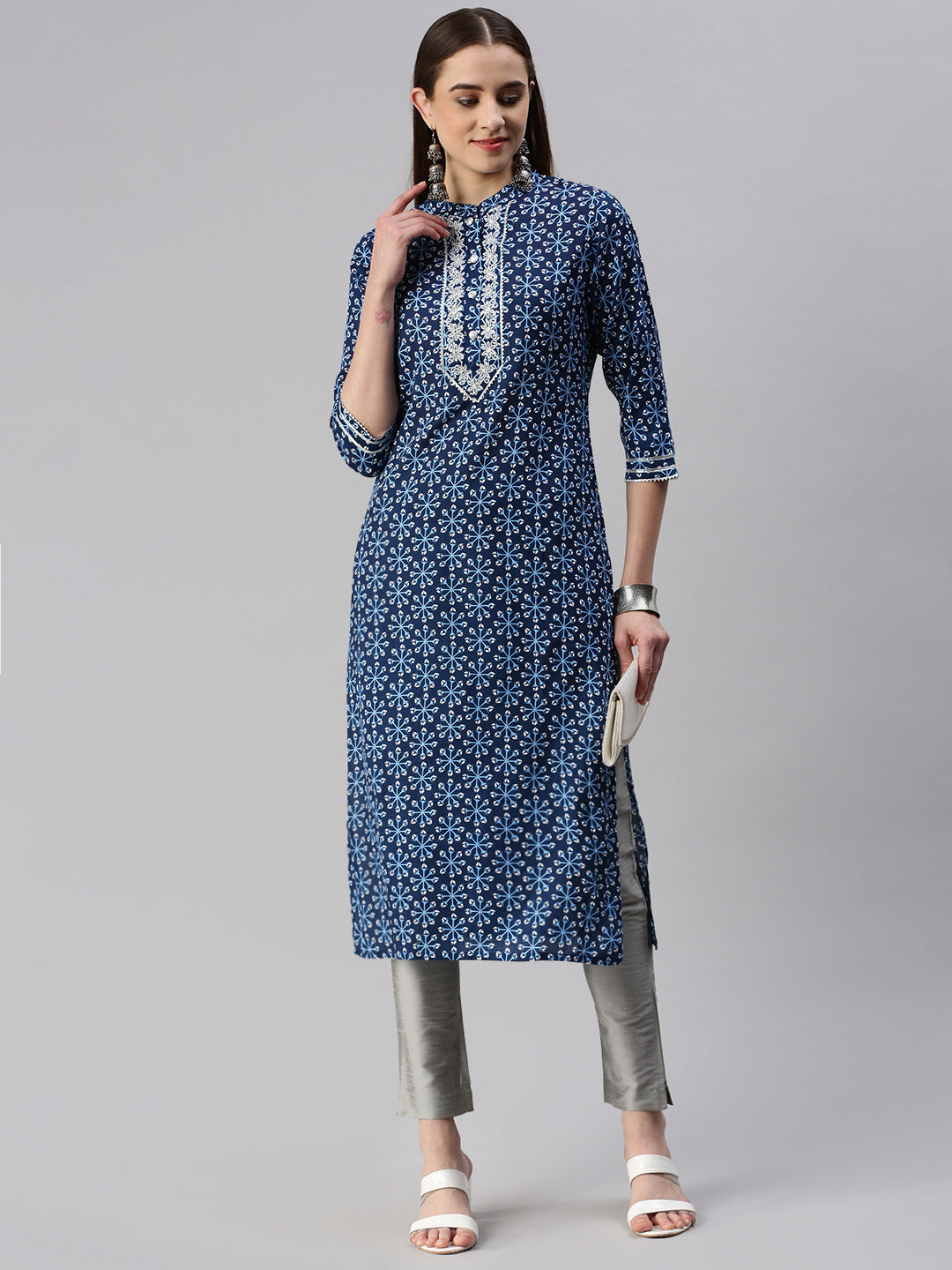 Rayon Printed Straight Kurta