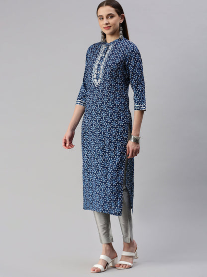 Rayon Printed Straight Kurta