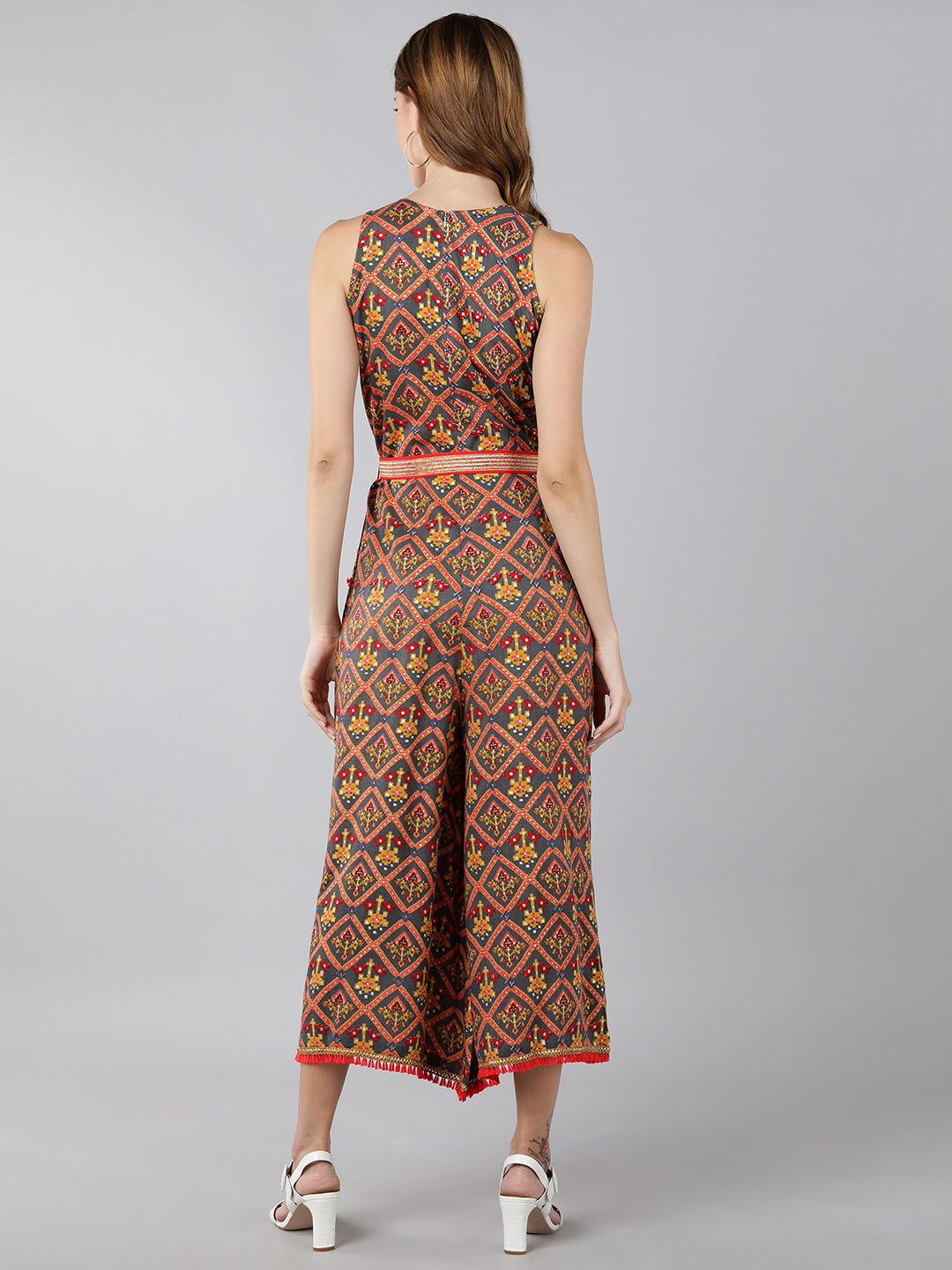 Rayon Printed  Jumpsuit (Multicolour)